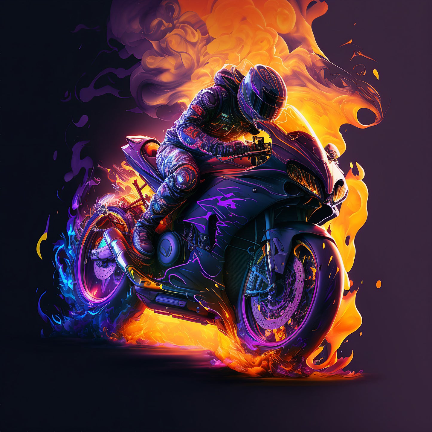 Multicolored biker