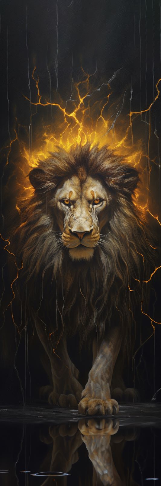 Majestic lion black background