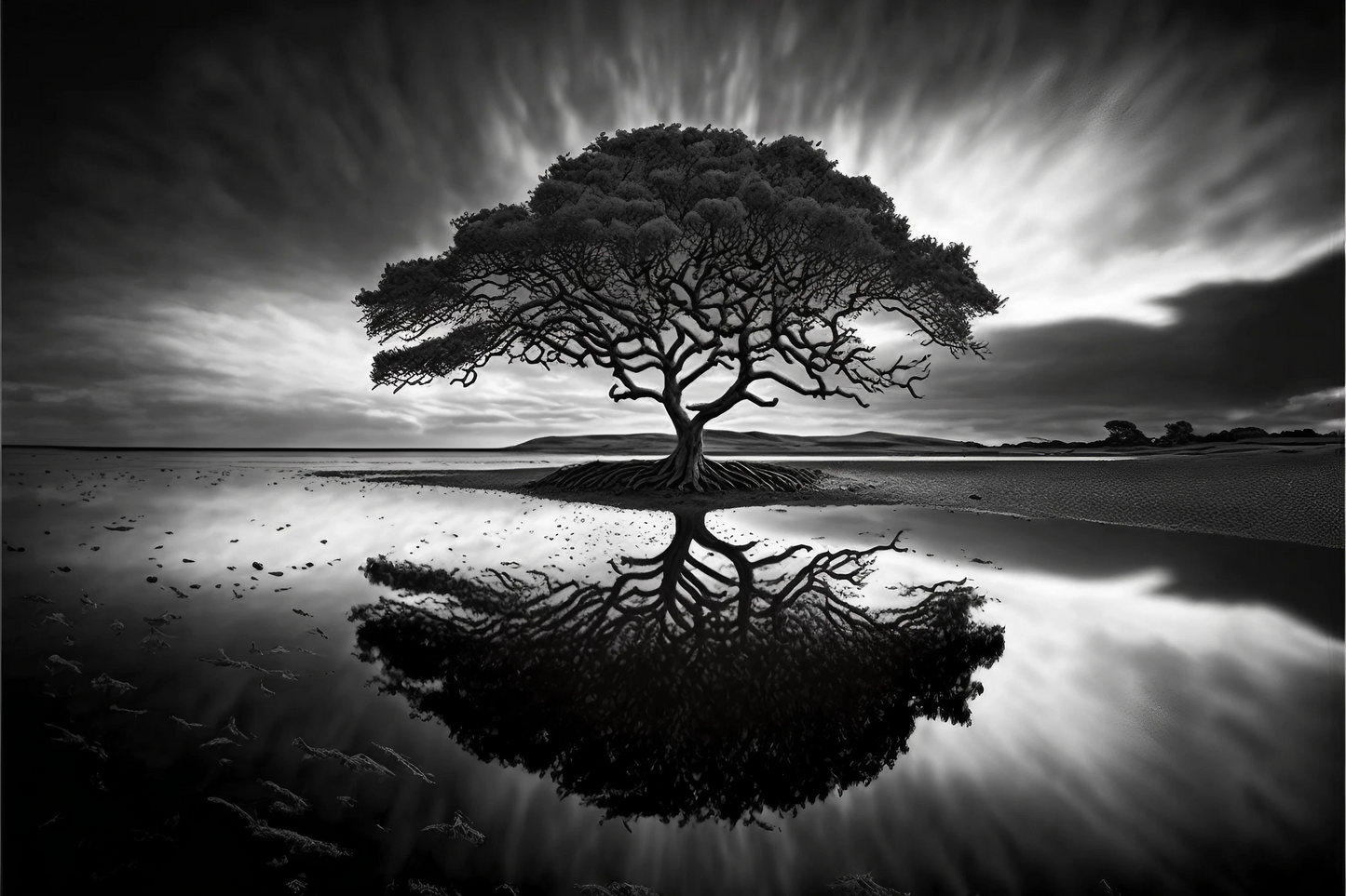 Black and White Big Tree